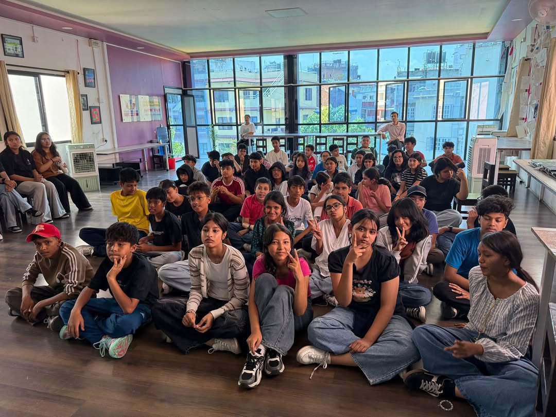 Students gathered for a cultural exchange program