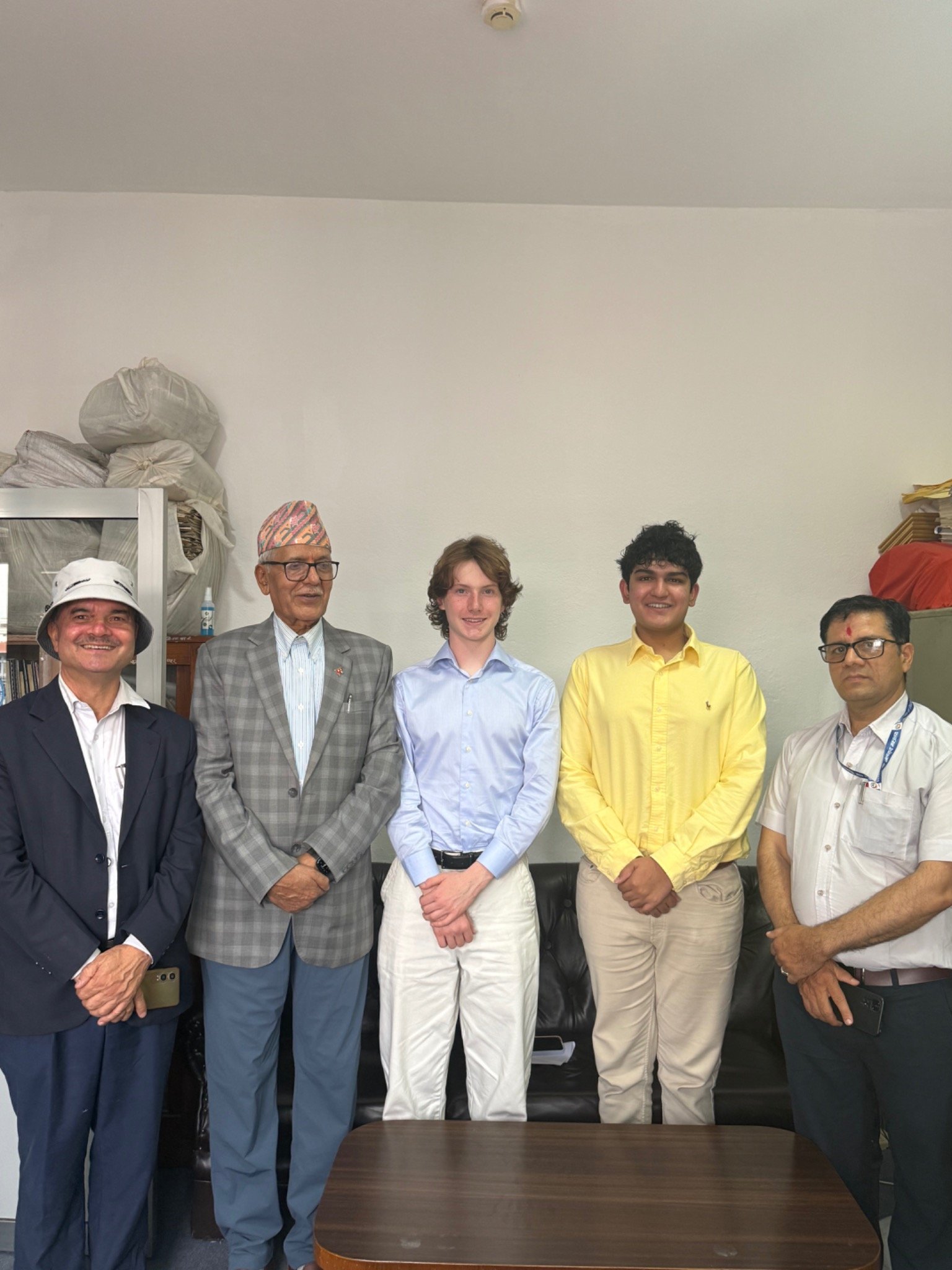 Jay Panta and Sam Keon meeting with education leaders in Nepal