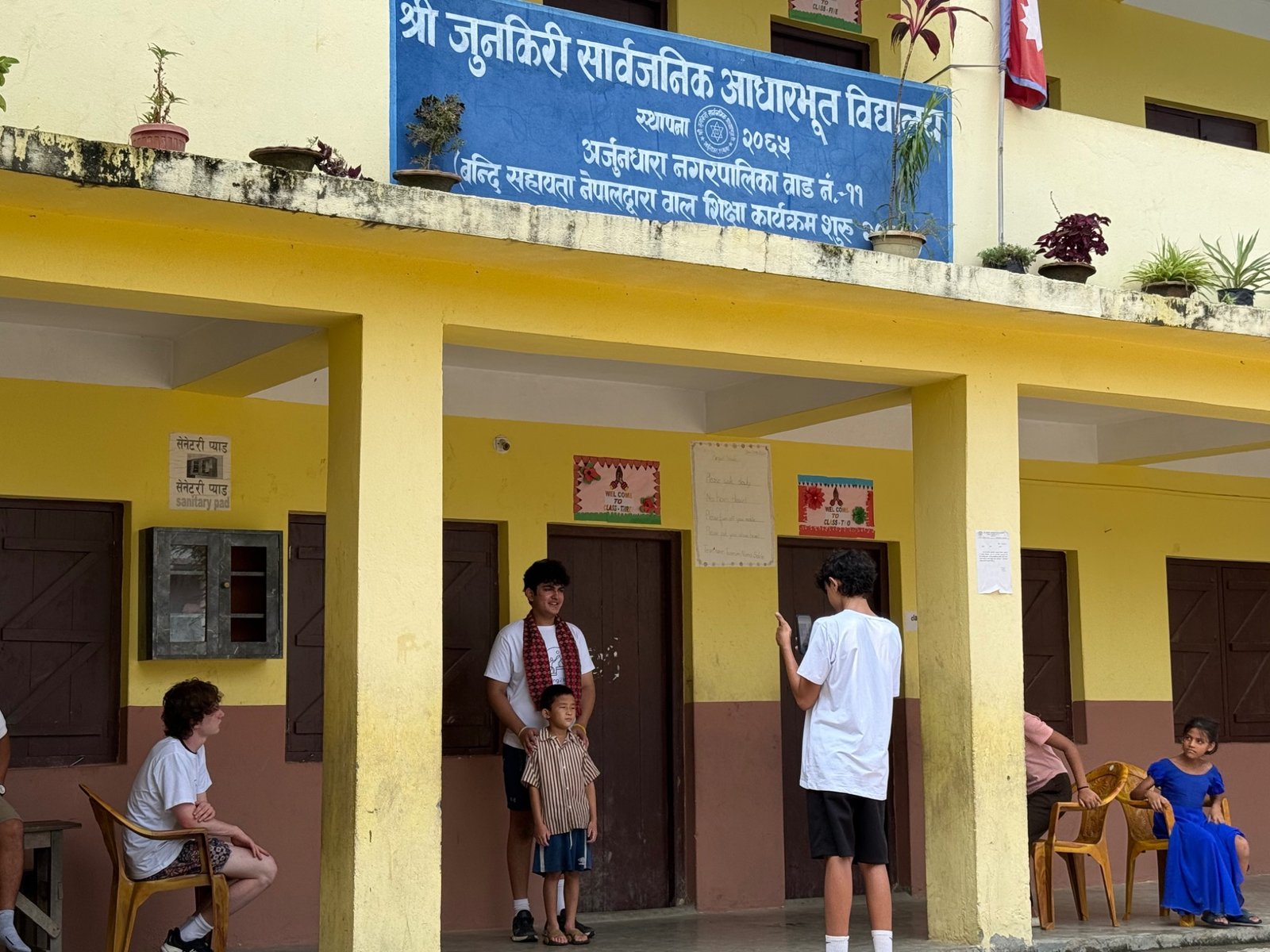 A school visit in progress