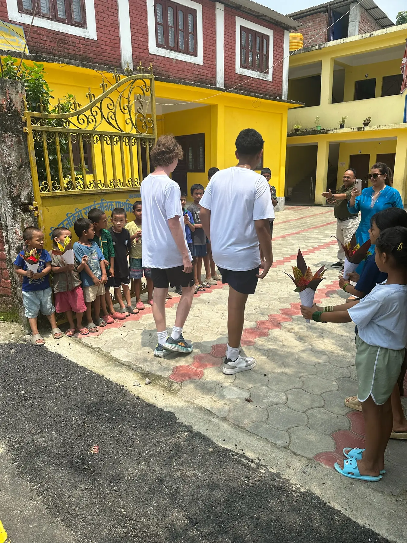 A school visit with students and educators